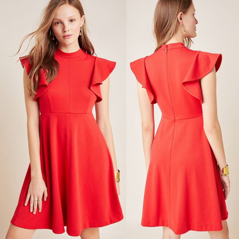 Anthropologie Deena Mini Dress in red